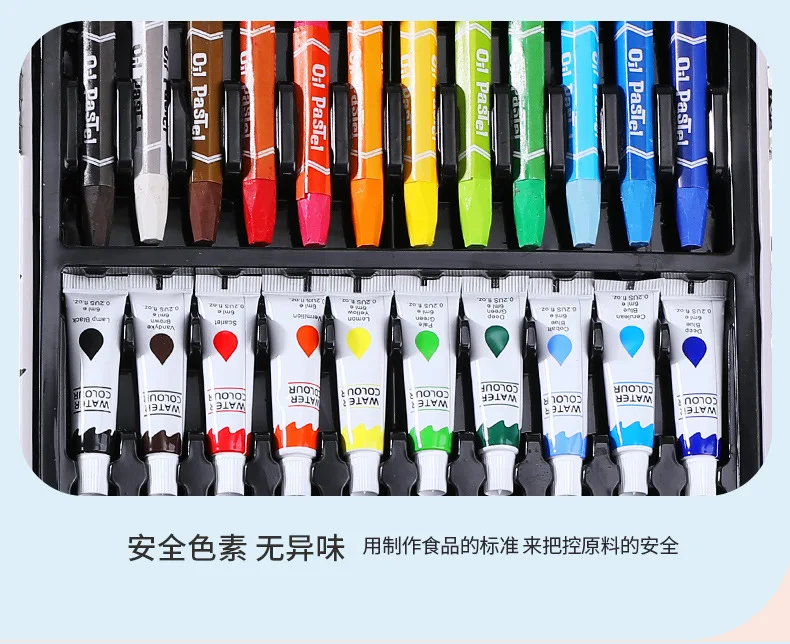 53Pcs Paintbrush Crayon Art Painting Set Children'S School Supplies Watercolor Pen Professional Drawing Kit Gift Set For Kids