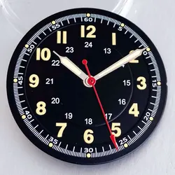 Pilot Titanium/Stainless Steel Watch Case with Sapphire Glass and Luminous Sunburst Dial, 36mm, 20ATM - Fit Miyota8215 2813 (Black B dial hands)