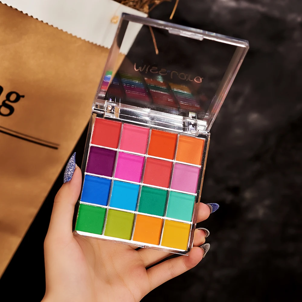 Transparent Acrylic Eyeshadow Palette Eyes Pigments Colorful Beauty Cosmetics Rainbow Eye Shadow 16 Colors Eyeshadow Palette