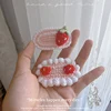 1 Pcs Handmade Wool Knitting Strawberry Vintage  Hairpin Children Crochet Hair Accessories Girl Trim Clip Sakura Pink 3