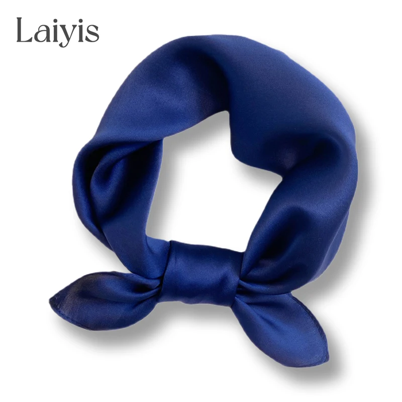 

2022 New 100% Real Silk Scarf Women Shawls Small Square Hair Band Wraps Design Print Neck Scarves Female Tie Foulard Bandana
