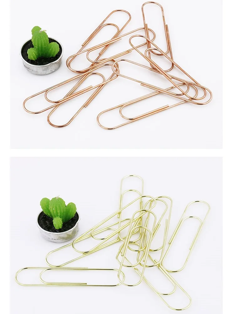 100mm Super Large Paper Clip Electroplating Imitation Gold Rose Gold Bronze Multifunctional Stationery Bookmark Shool Stationary images - 6