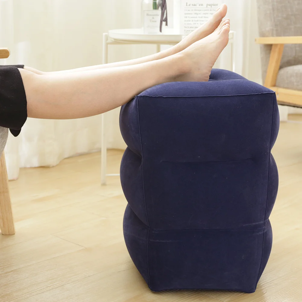 Inflatable Foot Rest Pillow for Kids/Adult Adjustable Height for Office Airplane Train Cars Home adjustable footrest