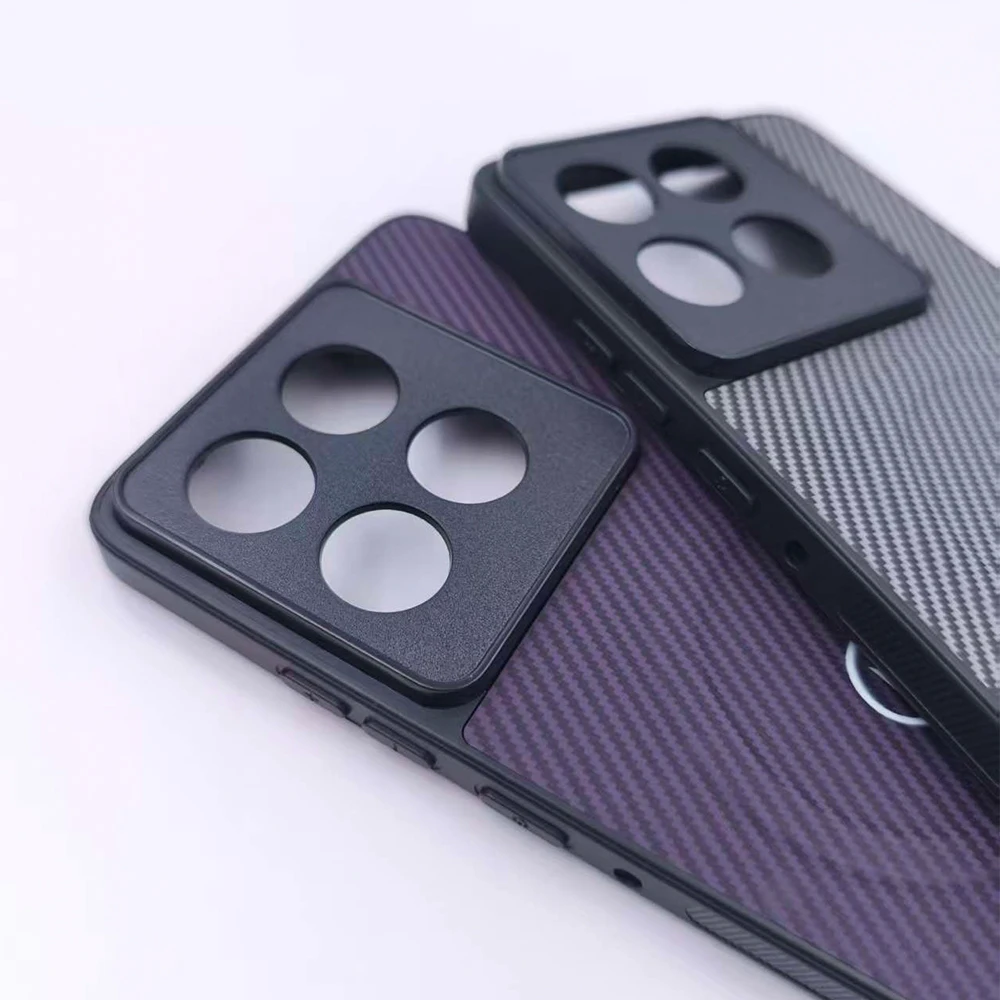 Sleek Magnetic Carbon Fiber Texture Phone Case with Wireless Charging Capability