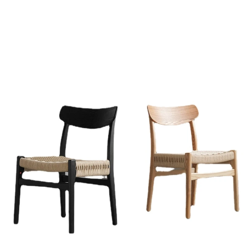 

Hxl Mid-Ancient Dining Chair Study Solid Wood Simplicity Rattan Nordic Chair Stool Backrest