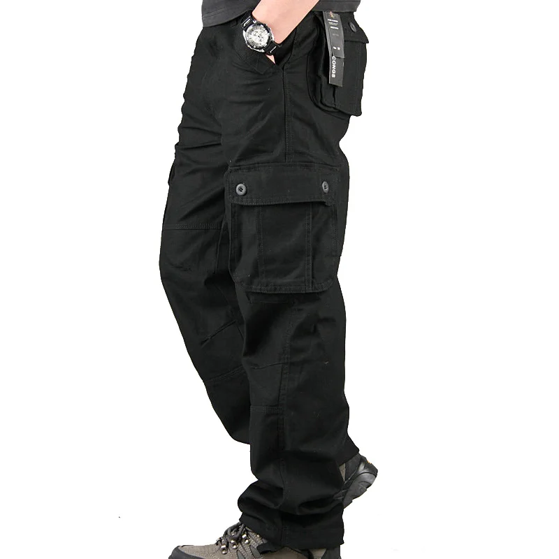 

Men's Joggers Baggy Cargo Pants Casual Multi Pockets Military Tactical Pants Male Outerwear Army Straight Slacks Long Trousers