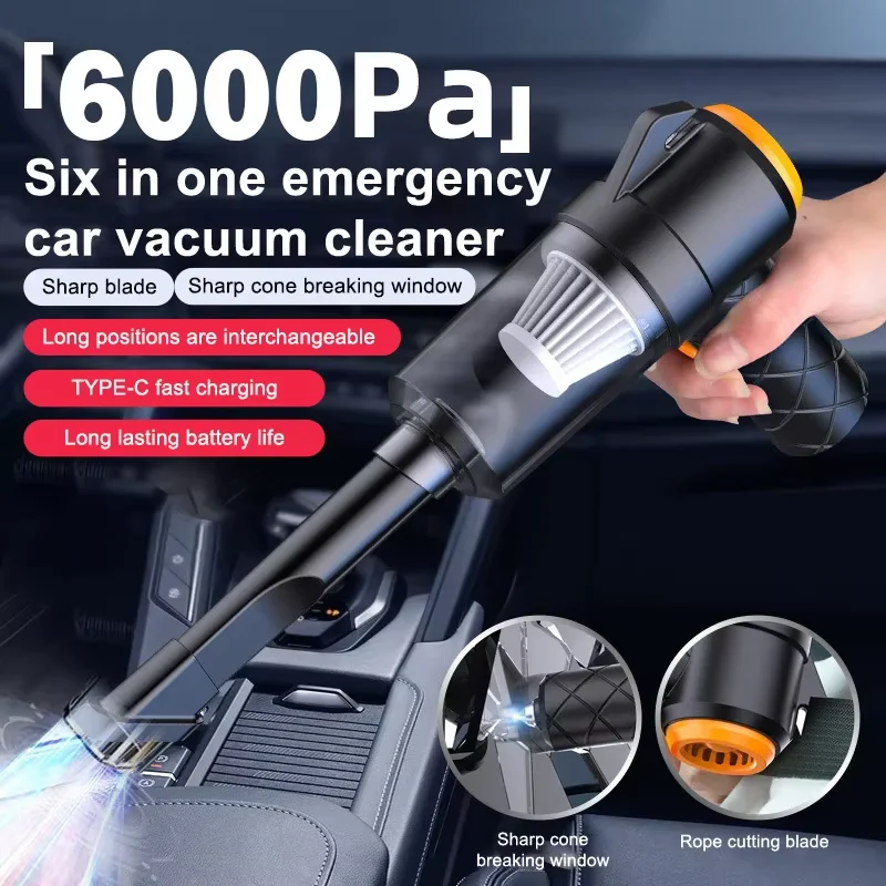 6000pa car vacuum cleaner, high-power mini charging, multifunctional blowing and suction, handheld car vacuum cleaner 1