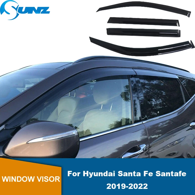Deflectores De Viento ISPEED Para Hyundai Santa Fe MK3 2012-2018 | 4 Piezas, Negras, Tintadas