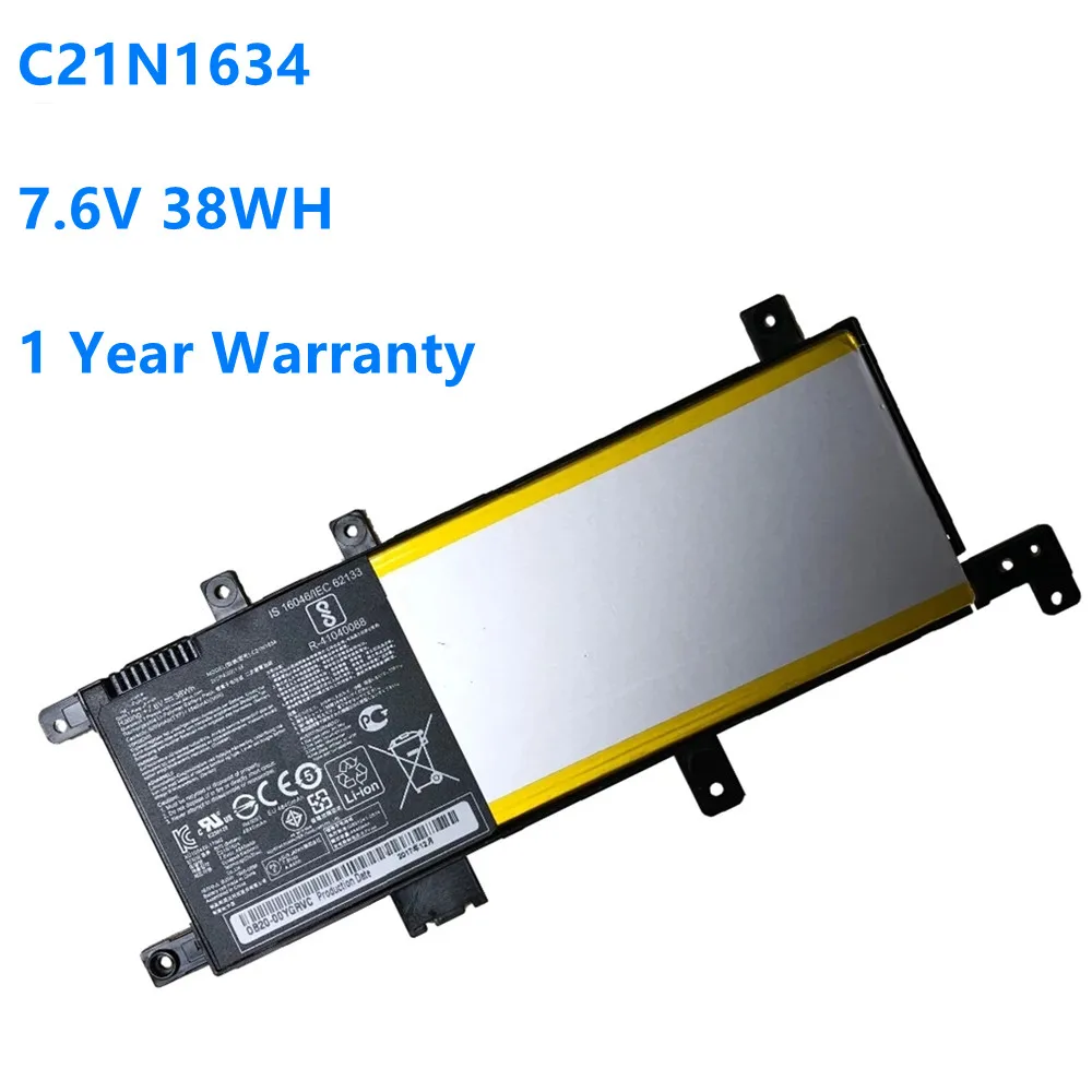 

C21N1634 Laptop Battery for Asus Vivobook R542UR R542UR-GQ378T FL5900L FL8000L X542U A580U X580U X580B V587U 7.6V 38WH