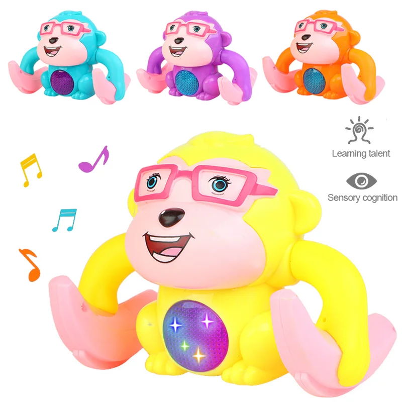 

Monkey Toy Creative Safe Lovely Electric Flipping Dancing Monkey Toy For Infant Rolling Animal Toy Flipping Toy