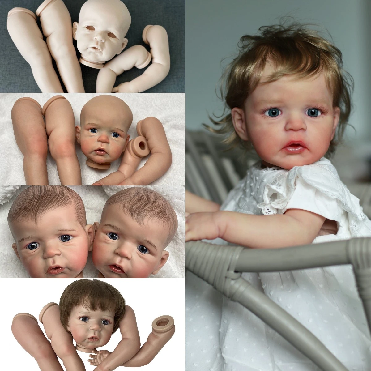 Saskia 26 Inch Handmade Bebe Newborn Doll Kits Painted Lifelike Rooted