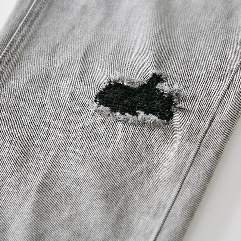 Metersbonway Hole Jeans Men Perforated New Summer Classic Standard Straight Leg Jeans Pants Brand High Quality Denim Trousers