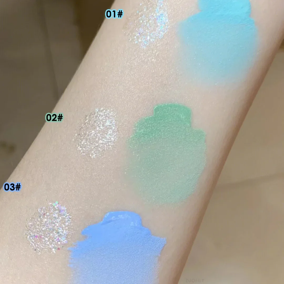 2 In 1 Double-head Glitter Liquid Eyeshadow Brightening Lightweight Waterproof Matte Blue-green Summer Lying Silkworm Eye Makeup 6