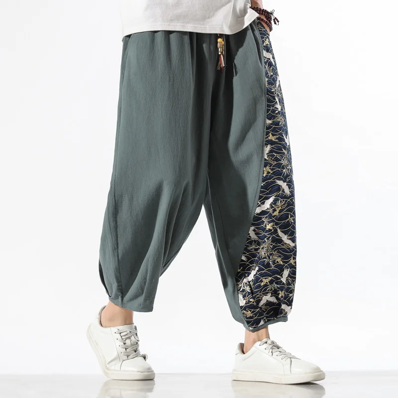 Fashion Japanese Style Harajuku Wide Leg Pants Traditional Chinese