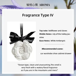 White Flower Car Air Freshener - Stylish Aroma Purifier & Interior Decor Ornament (D)