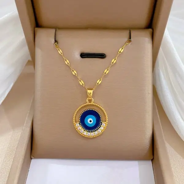 Exquisite Micro Inlaid Zircon Butterfly Tassel Necklace For Women Stainless Steel Moon Butterfly Flower Clavicle Choker Jewelry - Image 18