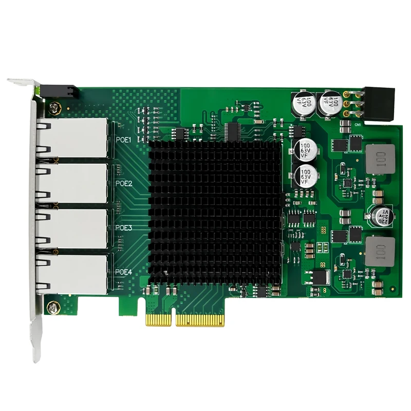 I350AM4 산업용 카메라/Synology NAS용 4포트 기가비트 POE 네트워크 카드 - 필터 내장 PCI-E X4 이더넷 어댑터