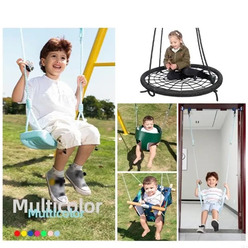 Multifunktionale Kinder-Trapezschaukel aus Holz mit Gymnastikringen für Krafttraining Innen- und Außenbereich, A2UB – Detail 9