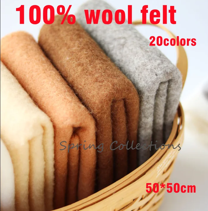 50*50cm 100 Soft Wool Felt Fabric Sheet Patchwork DIY Sewing Dolls Crafts Accessories Needle