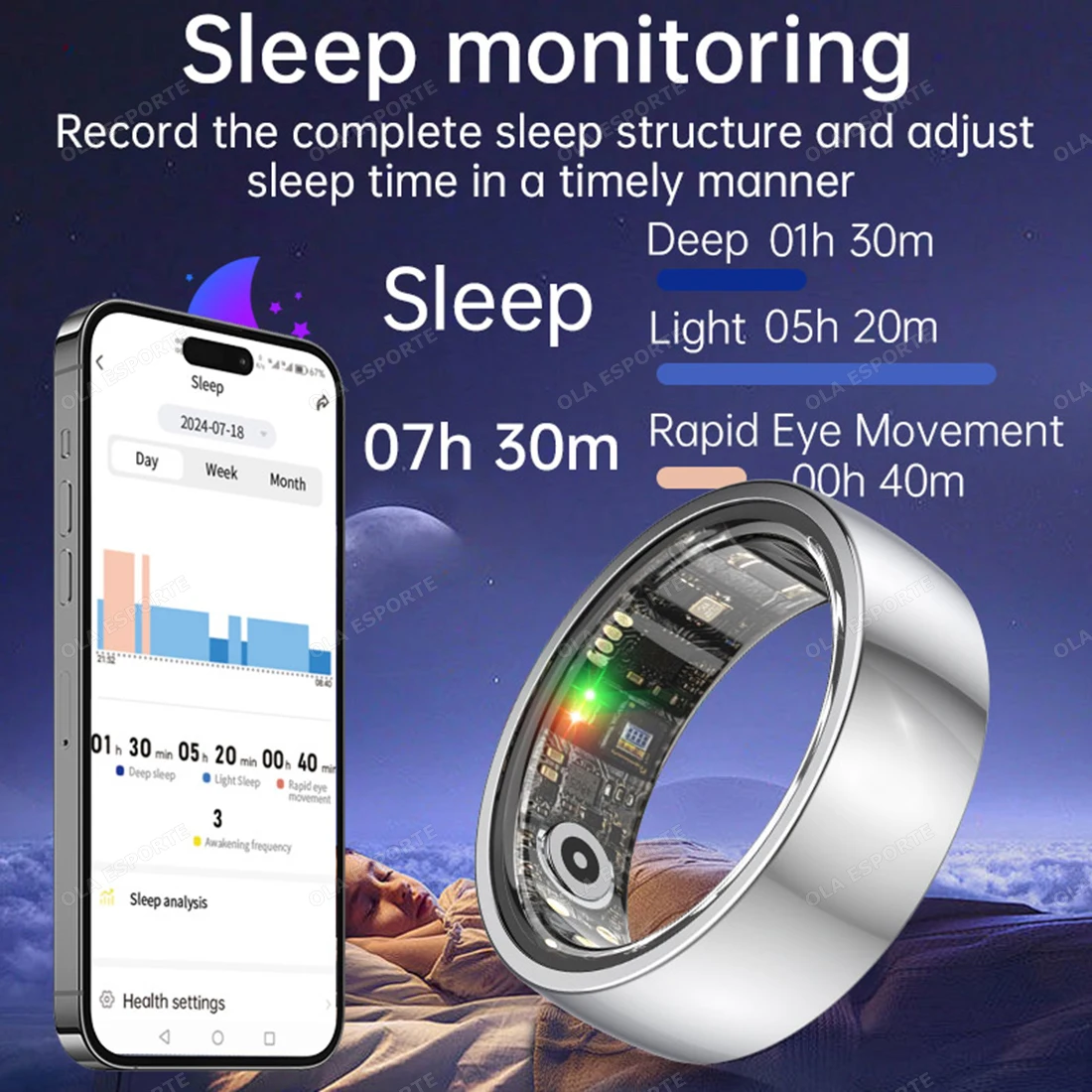 2026 New R02 Smart Ring with Charging Case for Men Women, Battery Life, 39 Days, Sleep Health Monitor, 5ATM Waterproof Smartring 5