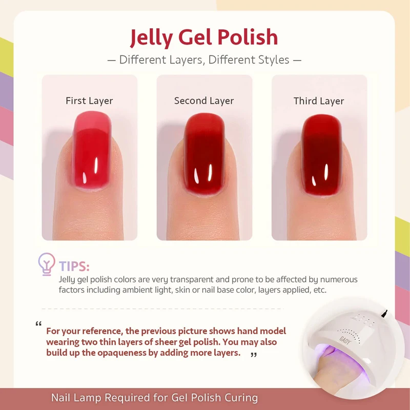 CHUNSHU Jelly Amber Gel Nail Polish 15ML Translucent Brown Color Nail Art Gels Semi Permanent Soak Off UV LED Gel Polish Varnish 6