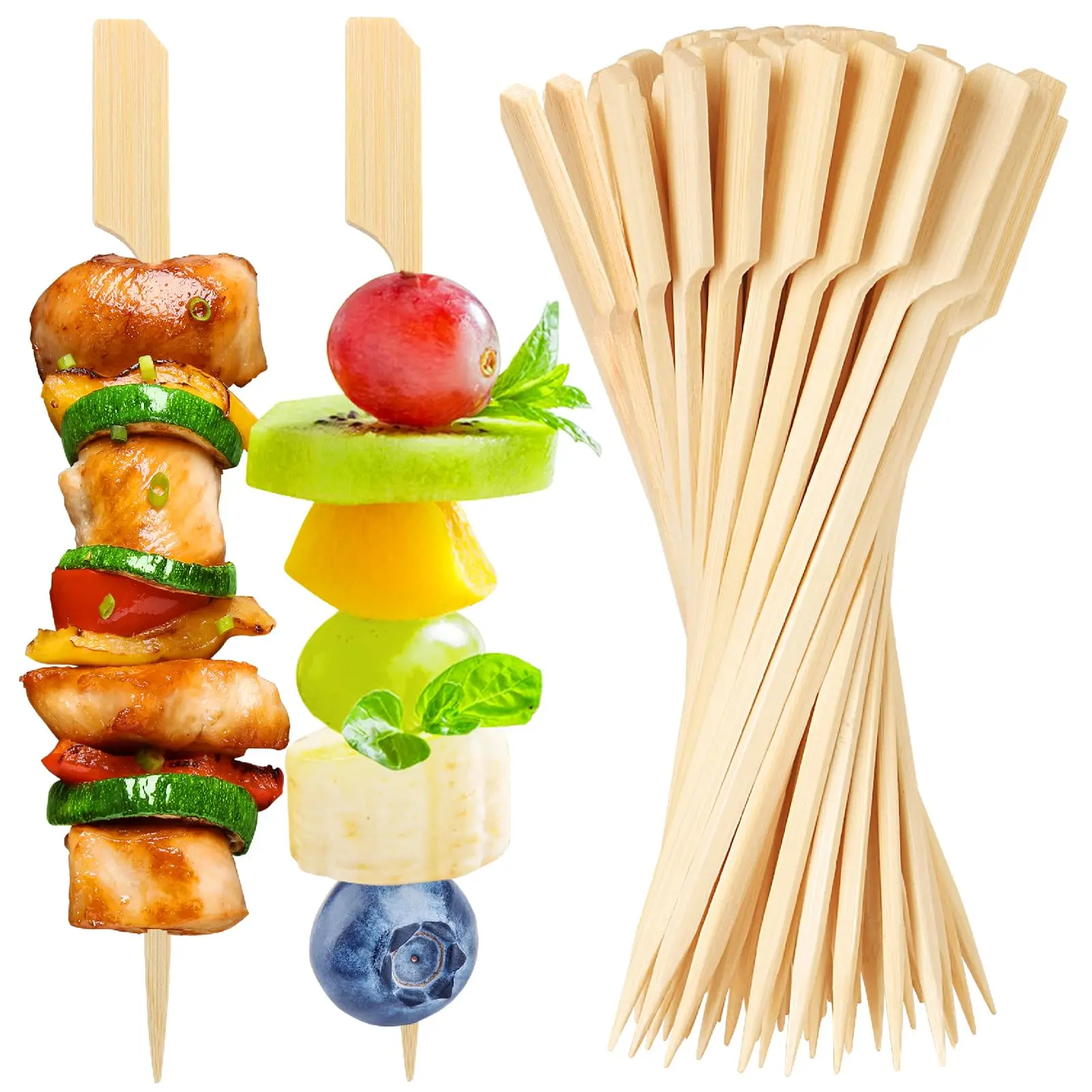 Bamboo Skewers Cocktail Picks Fancy Toothpicks For Appetizers Food Sticks Fruit Bbq For Party Drinks Disposable Forks 100/200pcs food toothpicks bamboo sticks food picks fruit fork