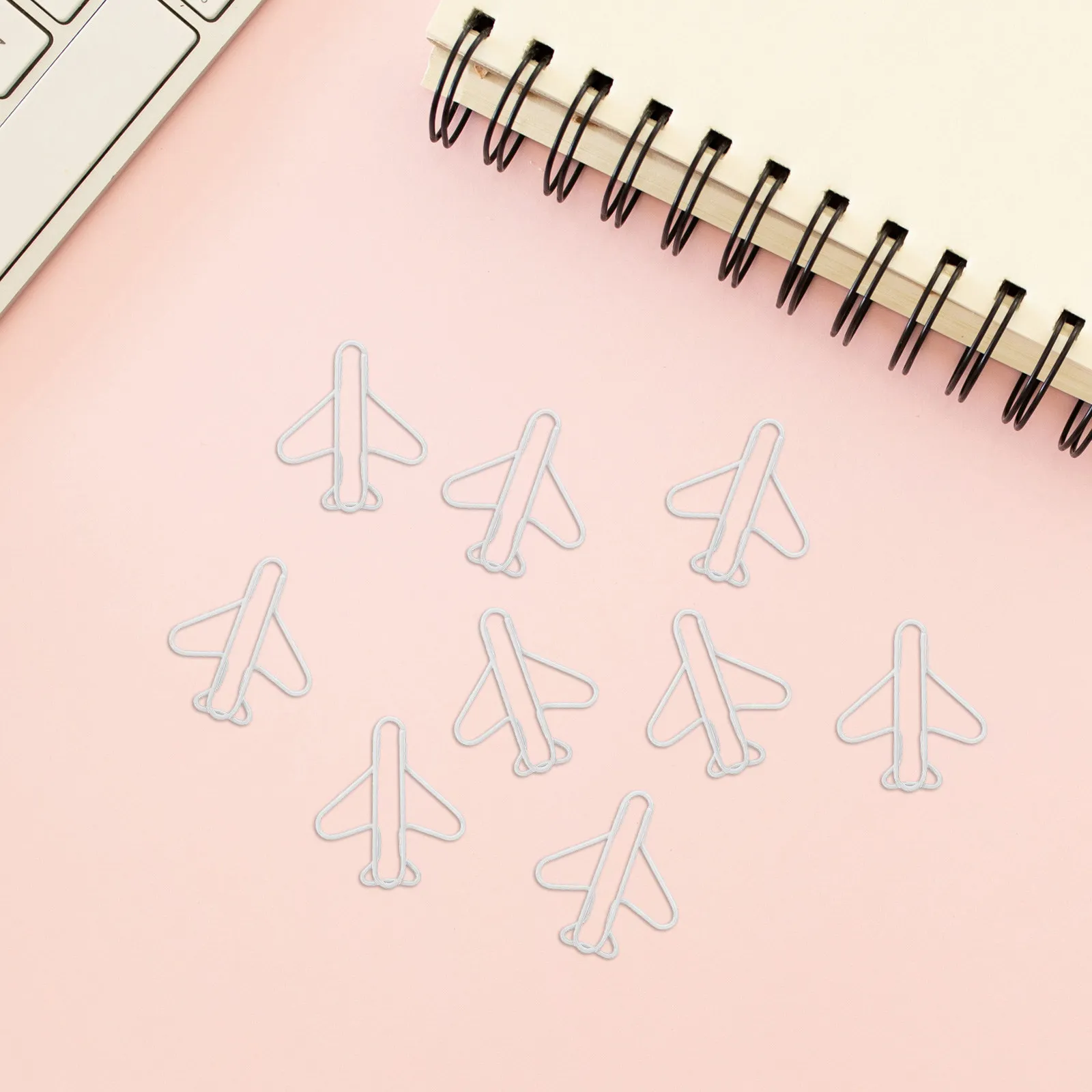 100Pcs 비행기 종이 클립 금속 컬러 종이 클립 학교 사무실 플래너 스크랩북 공예품을위한 장식 클립