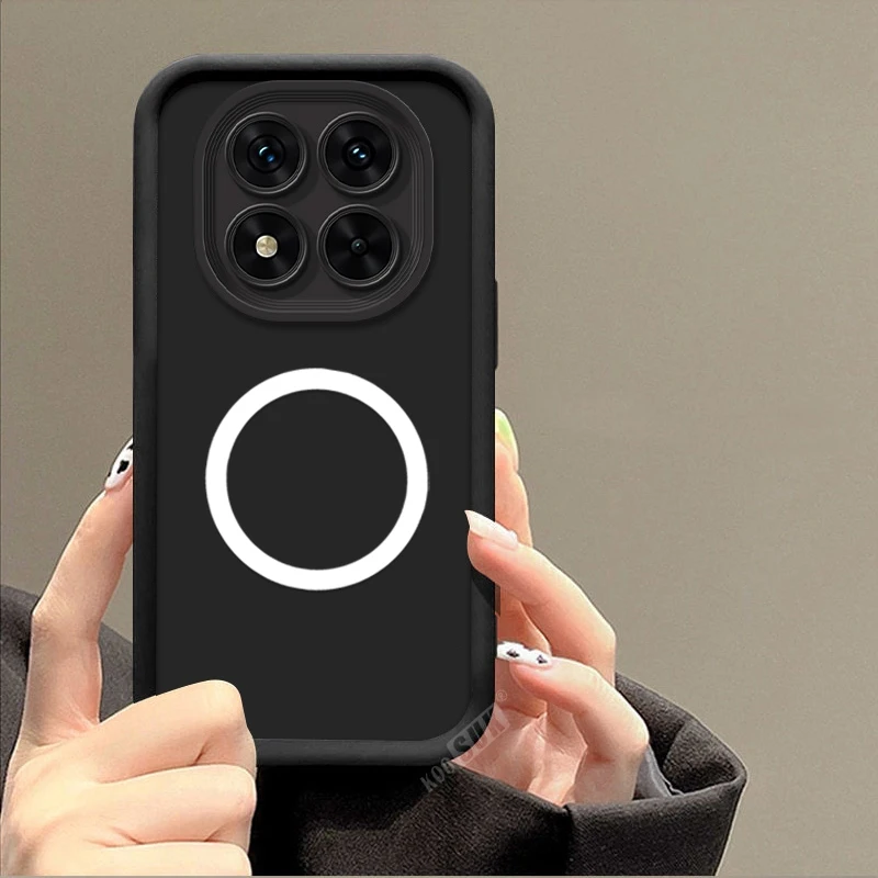Solid Color Magnetic Attraction Anti-Drop Silicone Phone Case