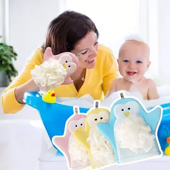 1pc Cute Baby Bath Gloves Cartoon Animal Exfoliating Sponge Shower Brush Body Scrubber for Kids Skin Cleaner Bath Toys 3