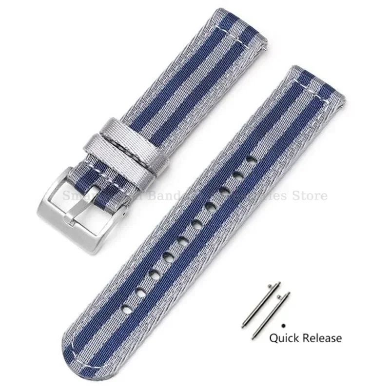 Premium Woven Nylon Watch Band with Quick Release and Stainless Steel Buckle