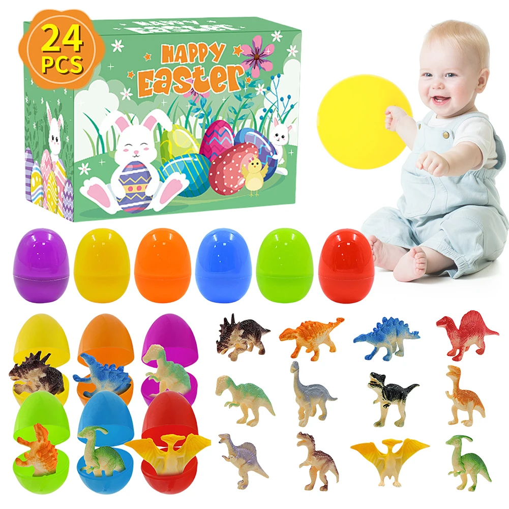 Plastic Easter Eggs with Dinosaur Toys for Kids