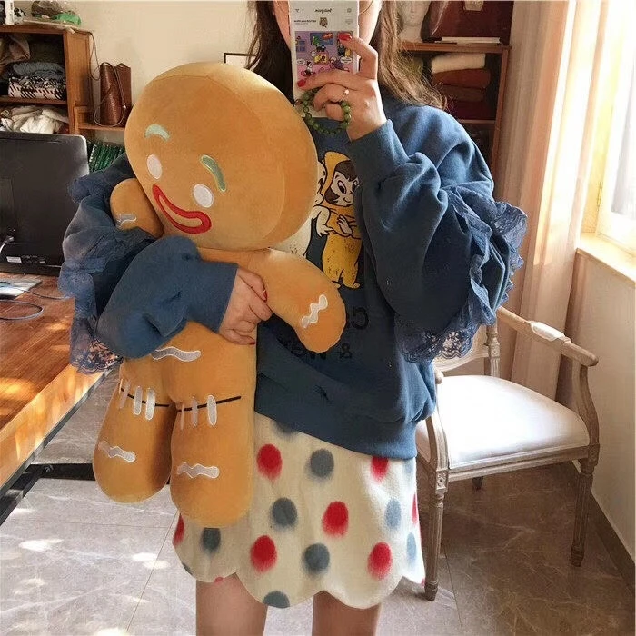 Cartoon Gingerbread Man Plush Toy Biscuit Peluche Stuffed Cookie Soft Doll Room Decoration Birthday Gifts