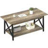 Coffee Table with Storage, 39inch Modern 2-Tier Coffee Tables for Living Room, X-Frame Design Farmhouse Coffee Table Space 1