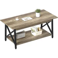 Coffee Table with Storage, 39inch Modern 2-Tier Coffee Tables for Living Room, X-Frame Design Farmhouse Coffee Table Space 1
