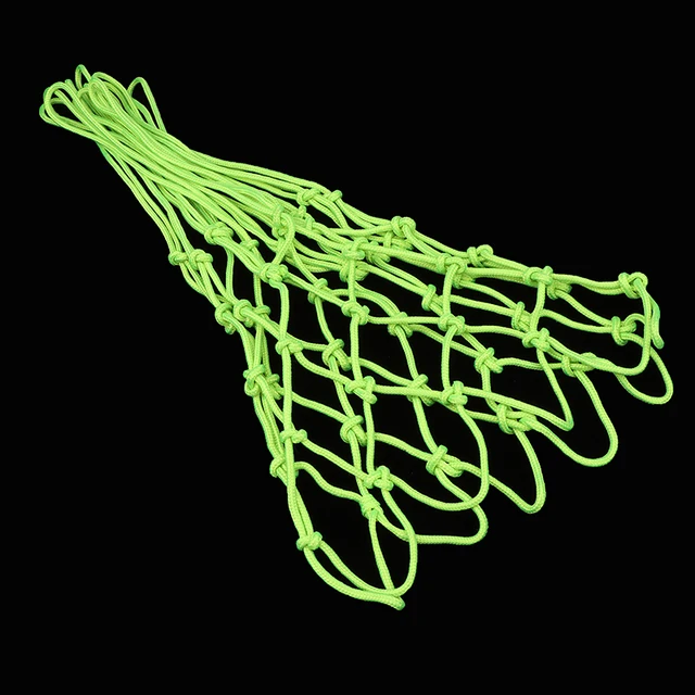 1Pc Glowing In The Dark Basketball Net Portable Durable Nylon Net Fluorescent Green Standard Basketball Sport Training Net 3