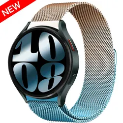 Elegant Milanese Loop Magnetic Watch Band, 22mm & 20mm, Classic Stainless Steel Bracelet for 22MM watch band (GOL Blue 26)