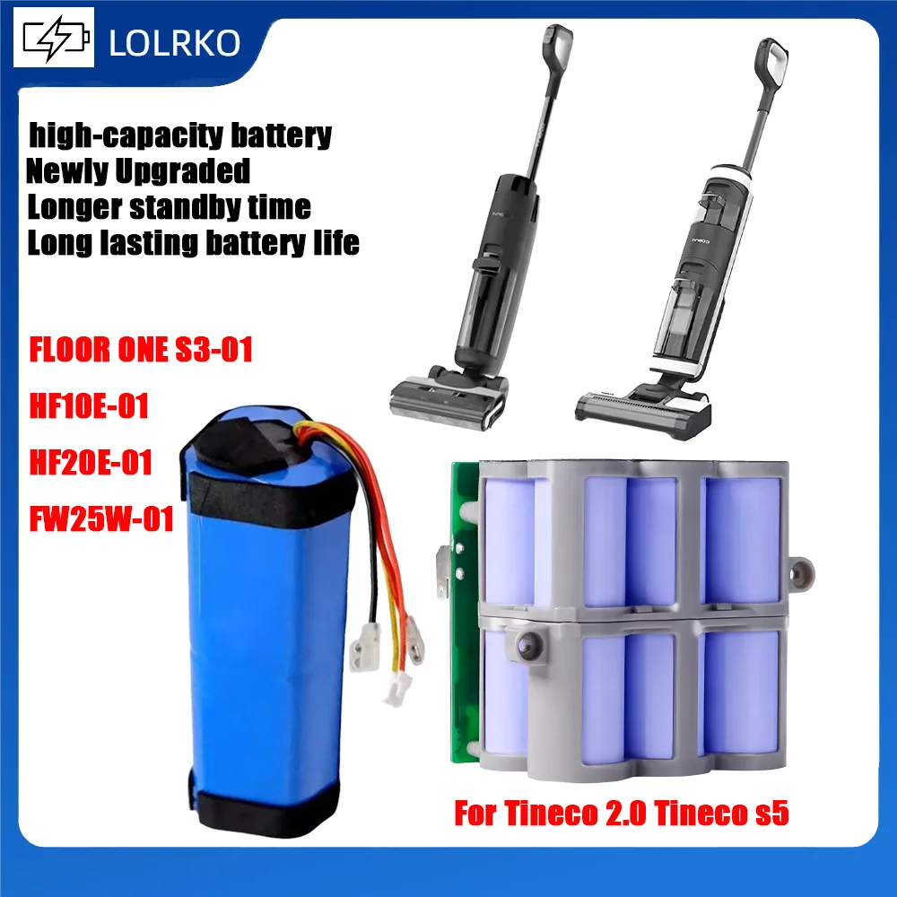 21.6V 4000mAh Replacement Battery For Tineco FLOOR ONE 1.0 FW25M-01 2.0 S5 PRO 2 S5 Smart Floor Scrubber Accessories Parts