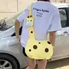 Cartoon Giraffe Crossbody Bag Girl Portable Pouch With Zipper CuteGiraffe Shape Plush Bag Animal Plush Shoulder Bag 5