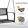 Upgraded Metal Patio Porch Swing, 660 LBS Weight Capacity Steel Porch Swing Chair for Outdoors, Heavy Duty Garden Swing 3