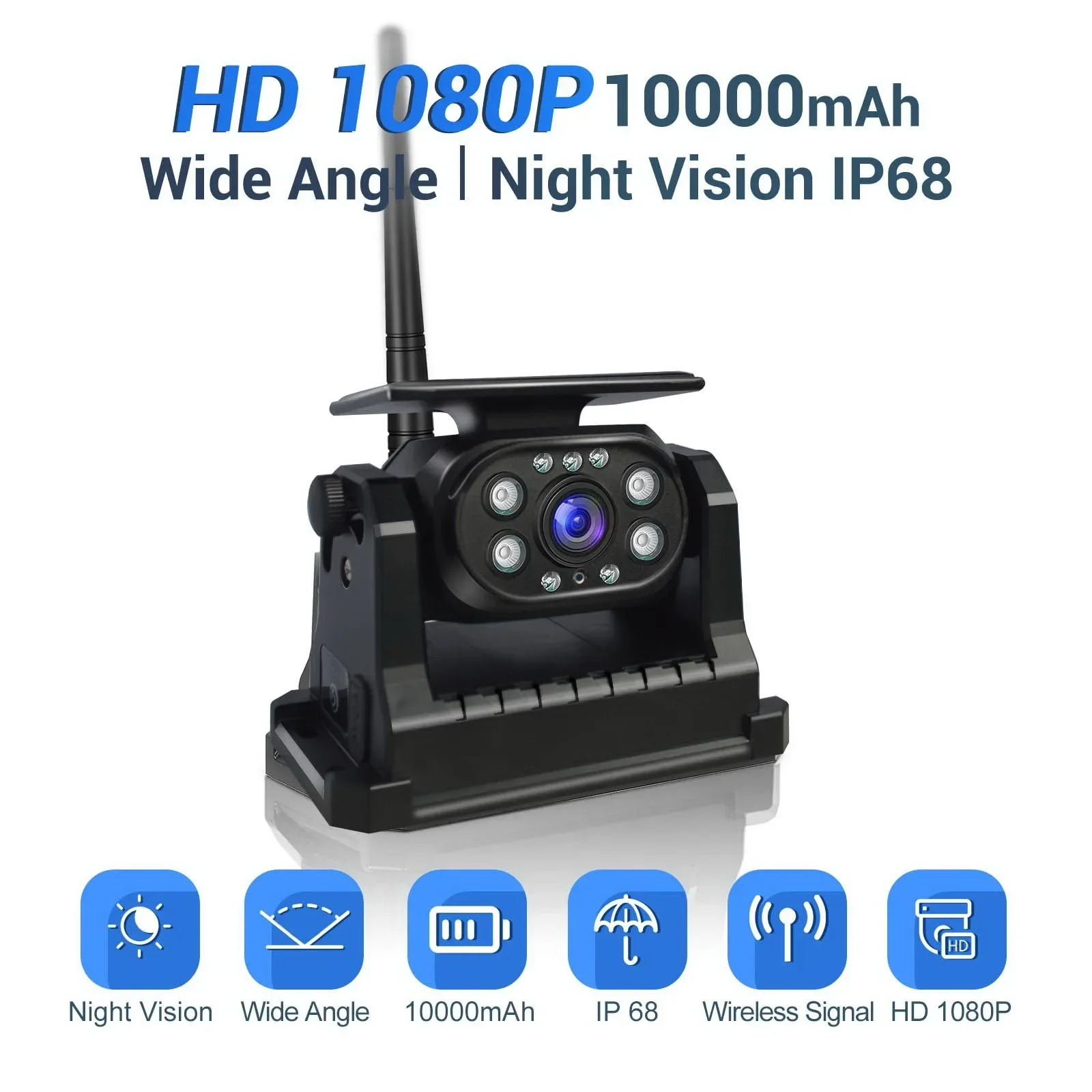 Wireless solar reversing camera hardware unit