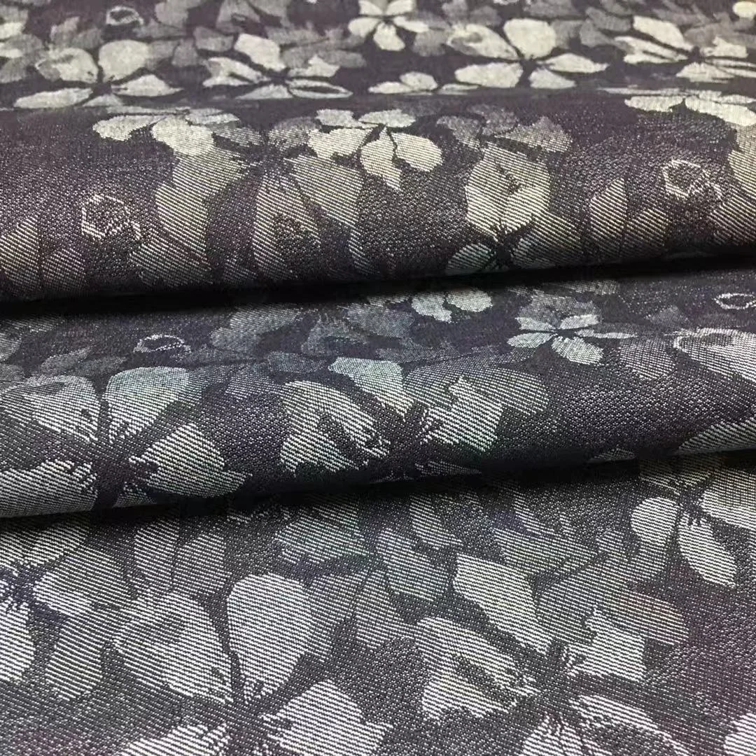 Blue Washed Denim Fabric Jacquard Stretch Fabric for Skirt Clothes and Coat Pants Handmade Diy Clothing