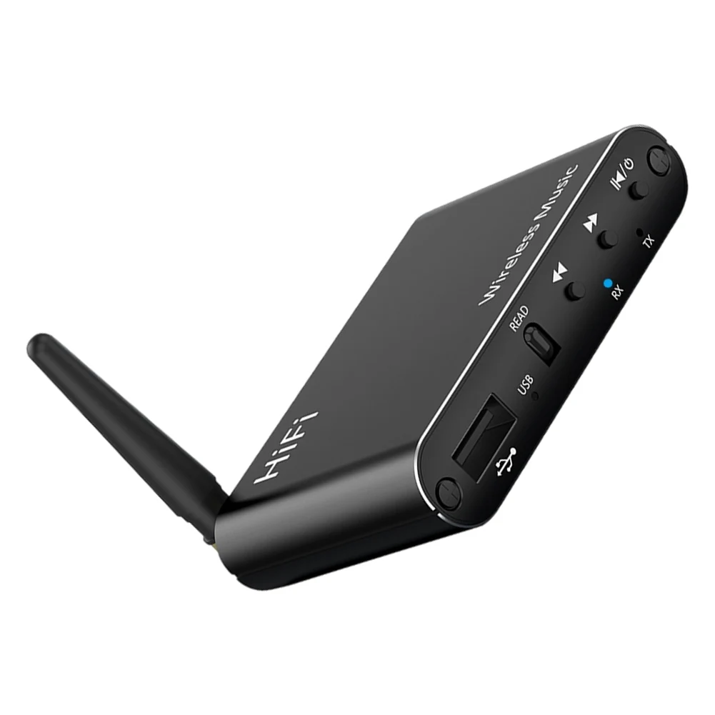 블루투스 호환 5.4 오디오 어댑터 3.5mm Aux HiFi 스테레오 오디오 수신기 BT/U-Disk 재생(리모컨 포함) TV 홈 스테레오용