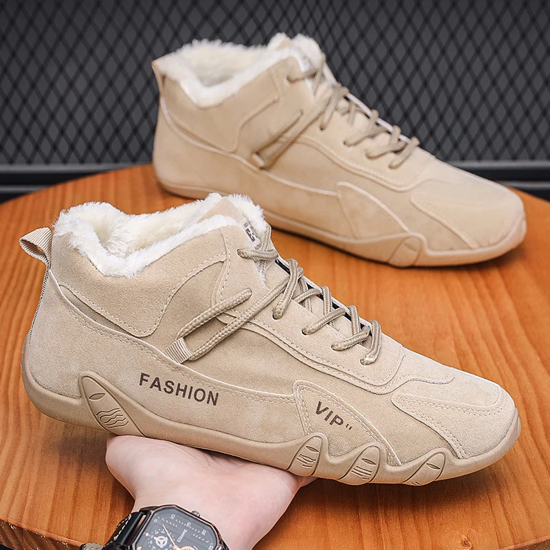 Fur Warm Shoes - Men Sneakers Ankle Boots - Winter High Sneakers (MSA2)(F16)(F15)