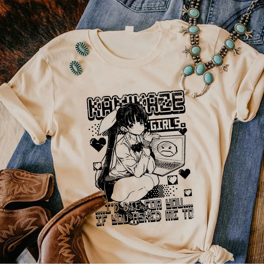 

Y2k Cyber Manga Funny t shirt women Y2K summer Tee female harajuku clothes