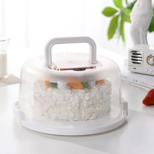 Portable Cake Storage Box With Cover Dust-proof Baking Pastry Cake  Packaging Box Tray Brithday Cake Packing Box Food Organizer