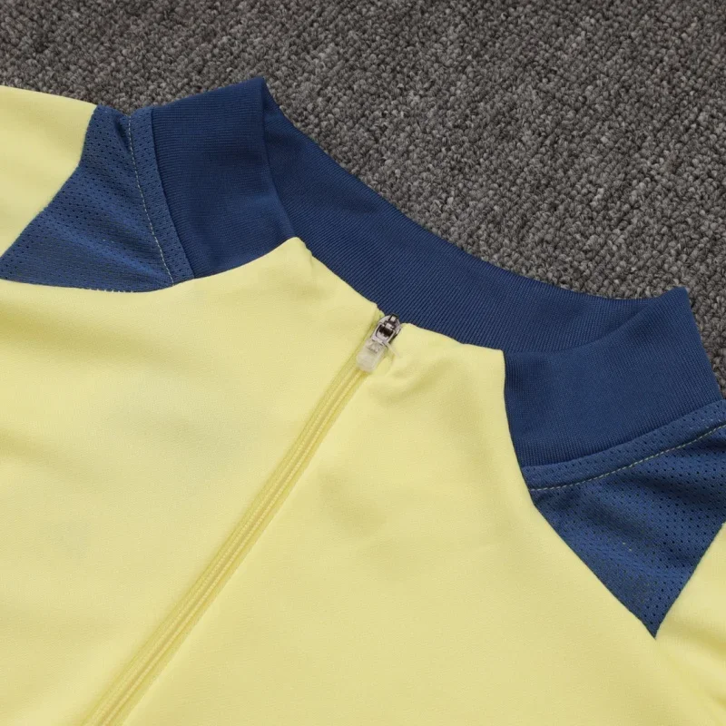 Adidas Soccer Jerseys Men Fashionable Quick-dry Long-sleevedHigh-Quality Zippered Sportswear Training Suit Blue