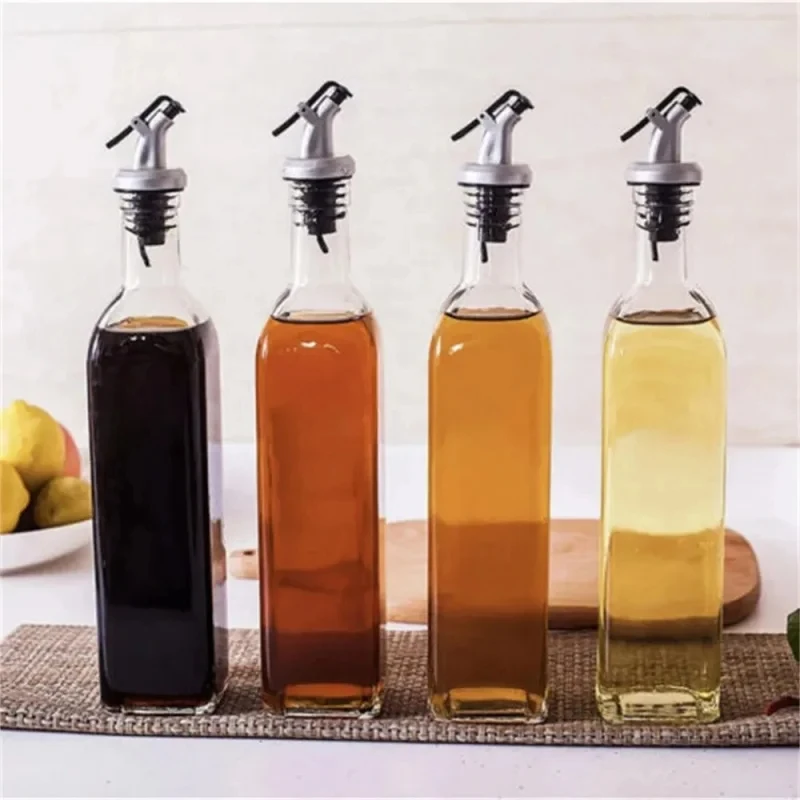 Oil Bottle 150ML/250ML/500ML Oil Pot Plastic Leak-proof Kitchen Seasoning Soy Sauce Vinegar Bottle Transparent Olive Oil Bottle