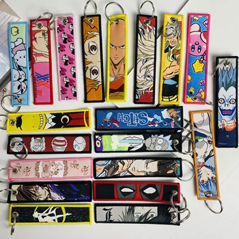 Anime Lock Keychain Fan Gifts Jet Tags Embroidery Key Tag Cute Car Pendant Keyring Ornament Bag Purse Charm Accessories Gifts 1