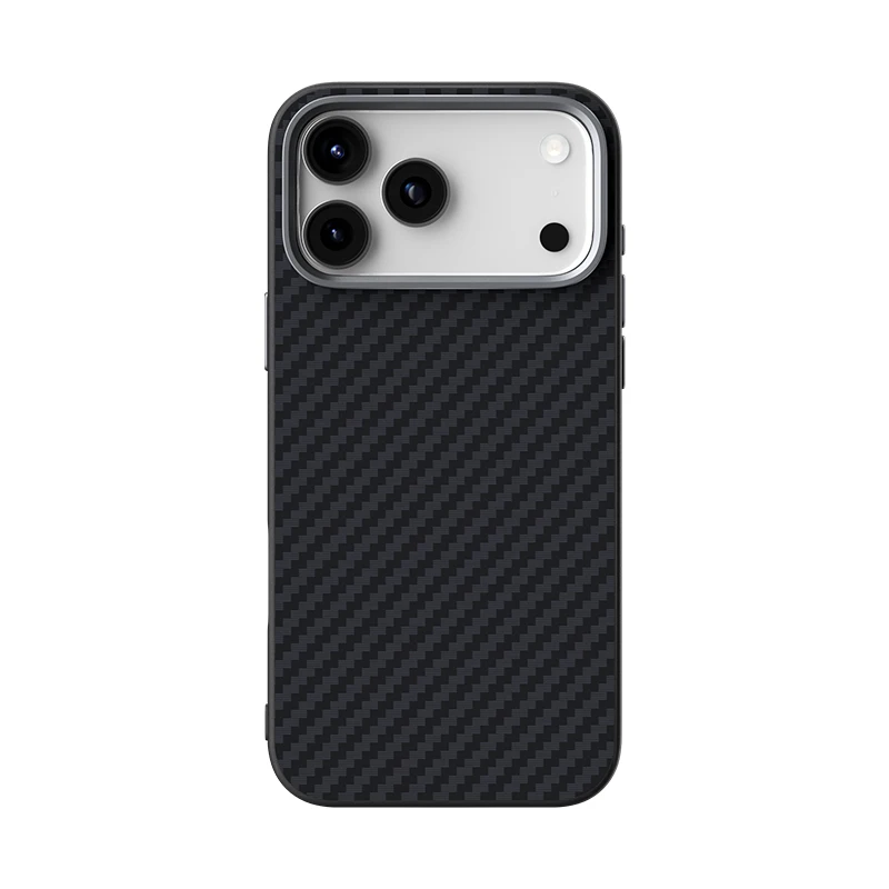 Carbon Fiber Abstract Geometric MagSafe Case with Camera Alloy Armor Protection