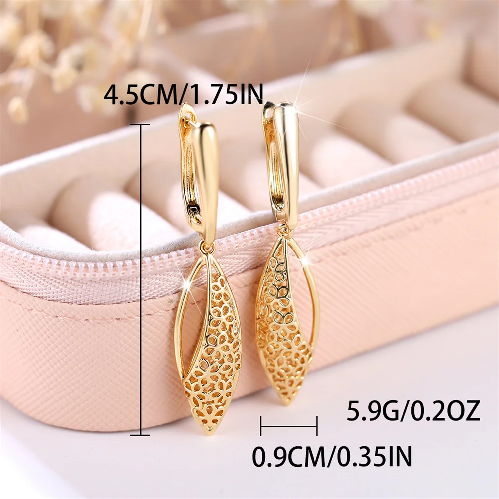 Antique Hollow Flower Tassel Pendant Hoop Earrings For Women Vintage Gold Color Ear Buckle Wedding Jewelry Engagement Party Gift